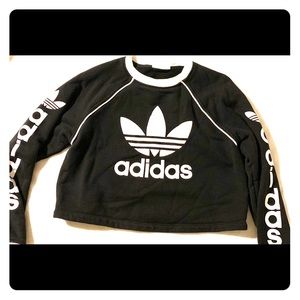 Adidas cropped hoodie sweatshirt